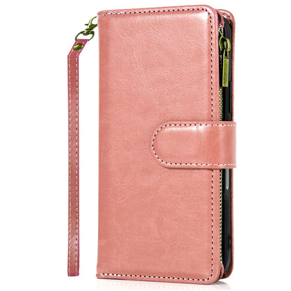 For Apple iPhone 17 Pro Max (6.9") Leather Wallet Case with Zipper, 9 Card Slots, Cash Pocket, Stand & Strap, Clutch Pouch Design Case Cover