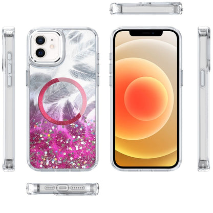 For iPhone 12 / iPhone 12 Pro (6.1") Epoxy Glitter Shimmer Fashion Case with Magnetic Magsafe Compatible Hybrid Sparkling Slim Protective Case Cover