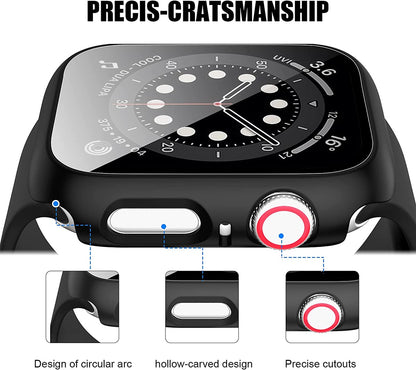 For Apple Watch Size 41mm Slim Hard PC Bumper, Clear Touch Full Coverage with Built in Tempered Glass Screen Protector Case Cover Clear