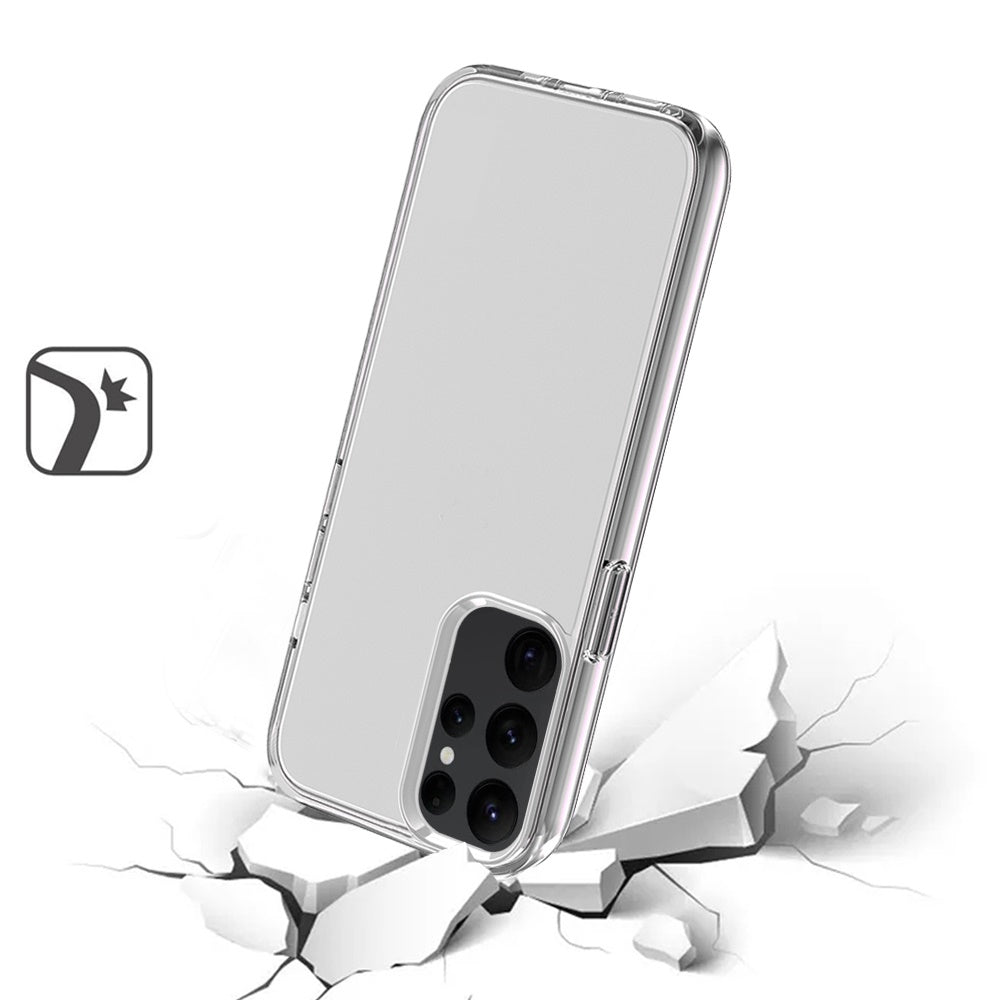 For Samsung Galaxy S23 Transparent Shock Absorption PC + TPU Rubber Gel Thick 3mm Hybrid Silicone Slim Fit Back Case Cover Smoke