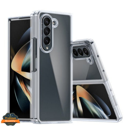For Samsung Galaxy Z Fold 7 Slim Hybrid Clear Hard PC + Rubber TPU Acrylic Back Bumper Shockproof Thin Protective Case Cover