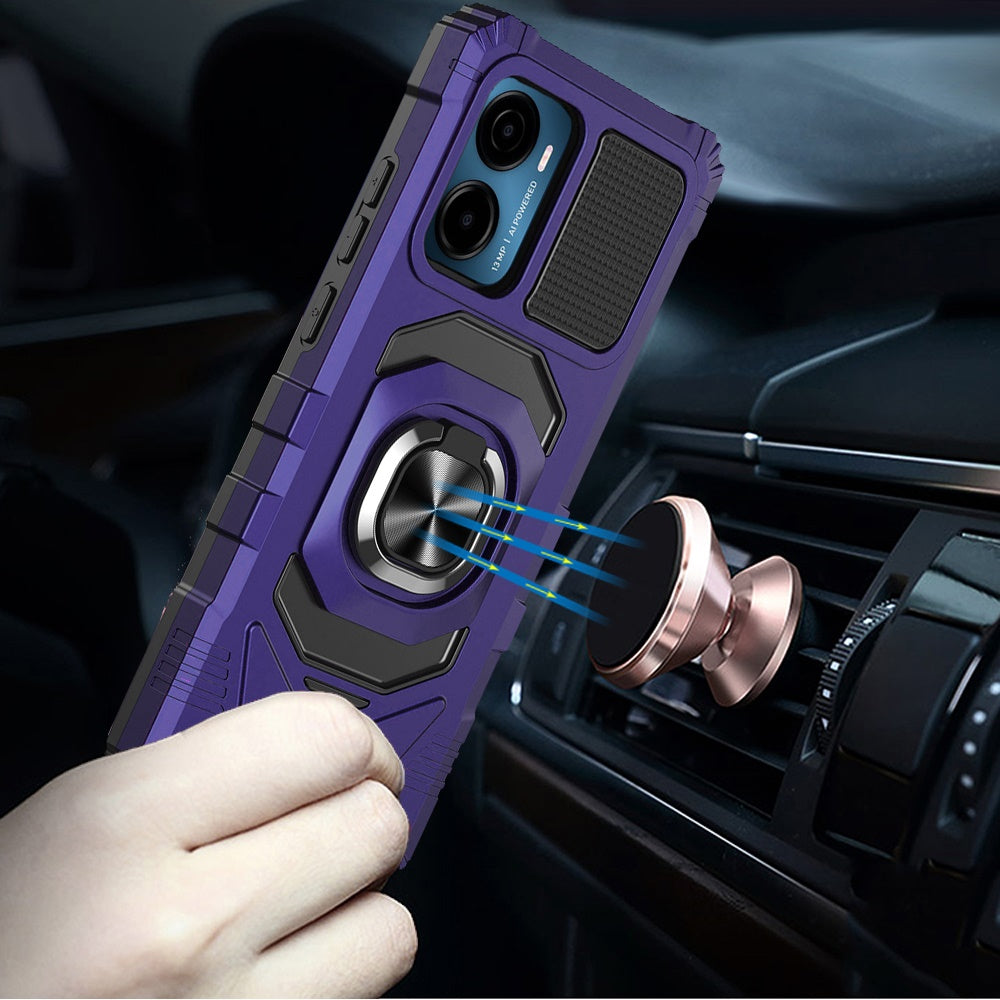 For Apple iPhone 17E /16E Hybrid Dual Layer with 360° Rotate Magnetic Ring Stand Holder Kickstand TPU Rugged PC Shockproof Case Cover