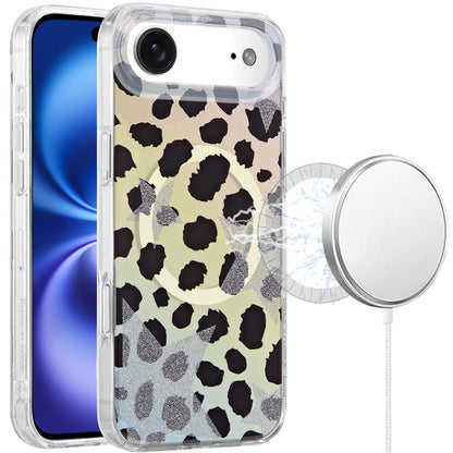 For Apple iPhone 17 AIR Stylish Pattern Fashion IMD Printed Design TPU Double Layer Slim Shockproof with Magnetic Back Case Cover Colorful Leopard