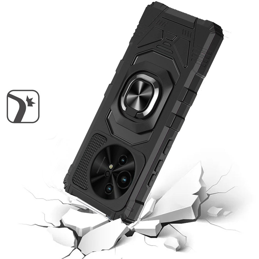 For Samsung Galaxy A16 5G Hybrid Dual Layer with 360° Rotate Magnetic Ring Stand Holder Kickstand TPU Rugged PC Shockproof Case Cover