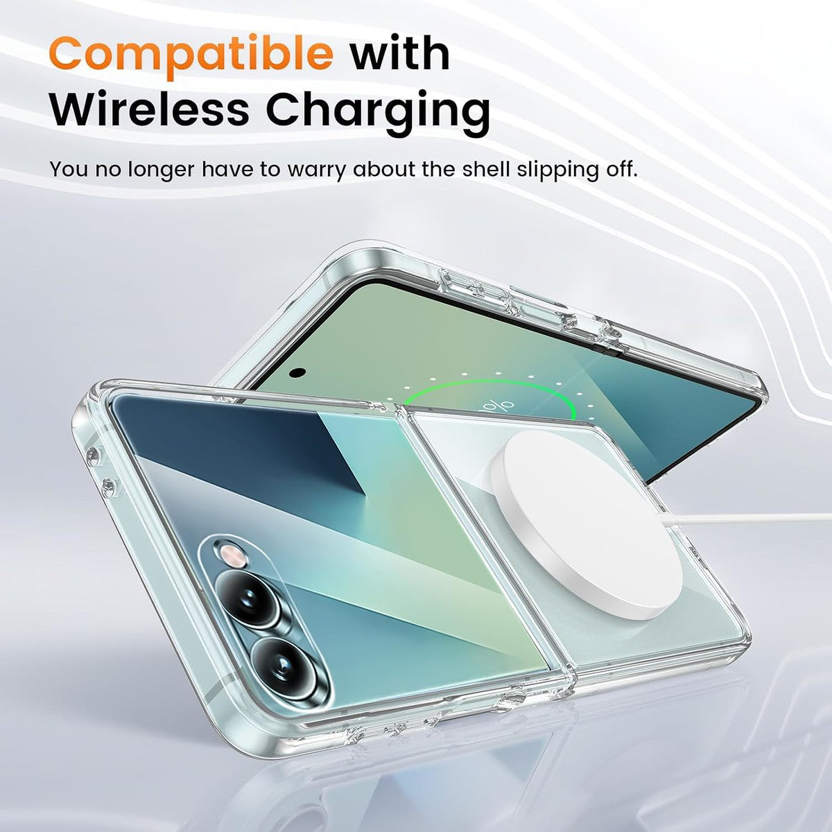 For Samsung Galaxy Z Flip 7 Hybrid Clear Case Compatible with MagSafe Shockproof Protective Transparent Back, Slim Fit, Wireless Charging Ready Case Cover Clear