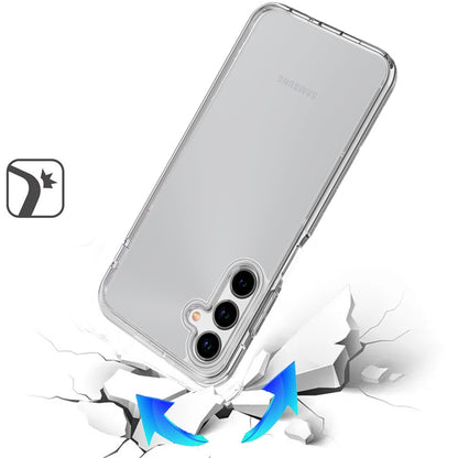 For Samsung Galaxy A16 5G Transparent Shock Absorption Thick TPU Rubber Ultra Thick Hybrid Silicone Protective Slim Back Case Cover Smoke Gray