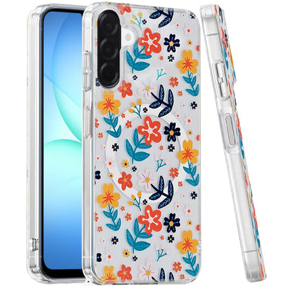 Phone Case for Samsung Galaxy A17 5G Shockproof Dual Layer TPU IMD Print Rugged Anti-Slip Grip Drop Protection Scratch Resistant Slim Fit Glossy Floral Heart Aesthetic Cover