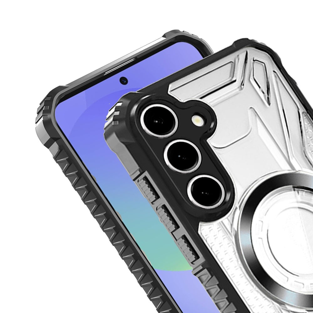 For Samsung Galaxy A37 MagSafe Compatible Pattern Clear Transparent Rugged Hybrid Magnetic TPU Shockproof Armor Case Cover