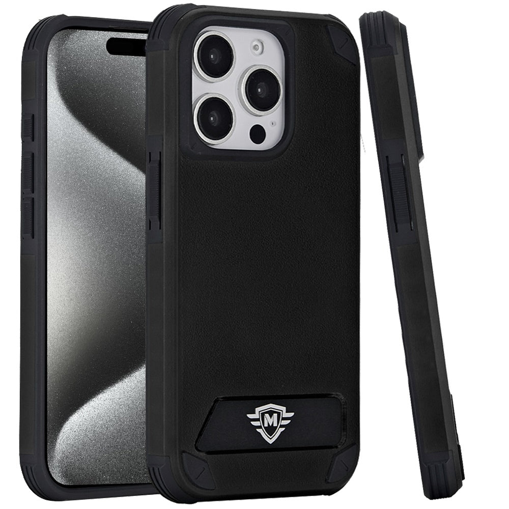 For Apple iPhone 16 Pro (6.3") Heavy Duty Dual-Layer Rugged Protection, Shockproof Kickstand Tough Magnetic Compatible with MagSafe Case Cover