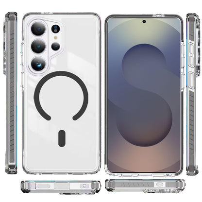 For Samsung Galaxy S26 Ultra Transparent Colored Edge Magnetic Hybrid Thick Shockproof Drop Protection Compatible with Wireless Charging Case Cover