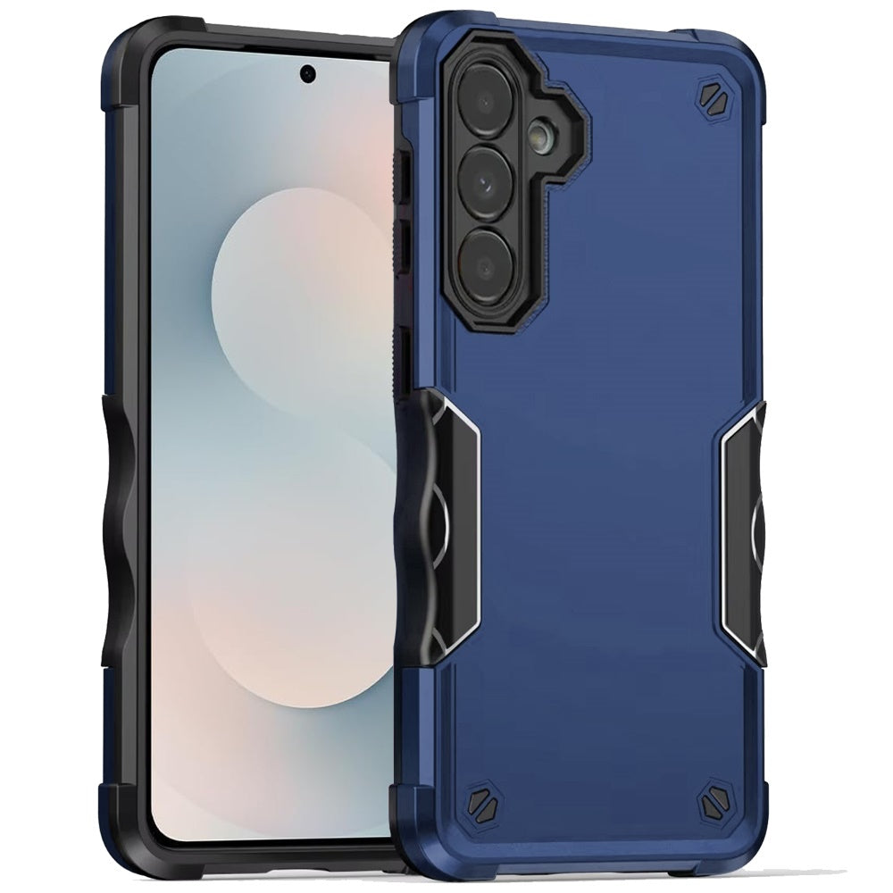 For Samsung Galaxy S25 FE, S25 Fan Edition Slim Tough Shockproof Hybrid Heavy Duty 2in1 Dual Layer TPU Bumper Rugged Rubber Defend Armor Case Cover Blue