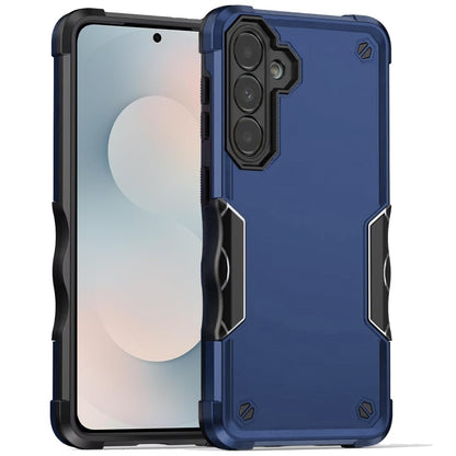 For Samsung Galaxy S25 FE, S25 Fan Edition Slim Tough Shockproof Hybrid Heavy Duty 2in1 Dual Layer TPU Bumper Rugged Rubber Defend Armor Case Cover Blue