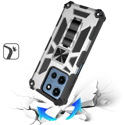 For Motorola Moto G 5G 2025 Hybrid Shockproof [Military Grade] Rugged Protective with Magnetic Car Mount & Invisible Stand Case Cover