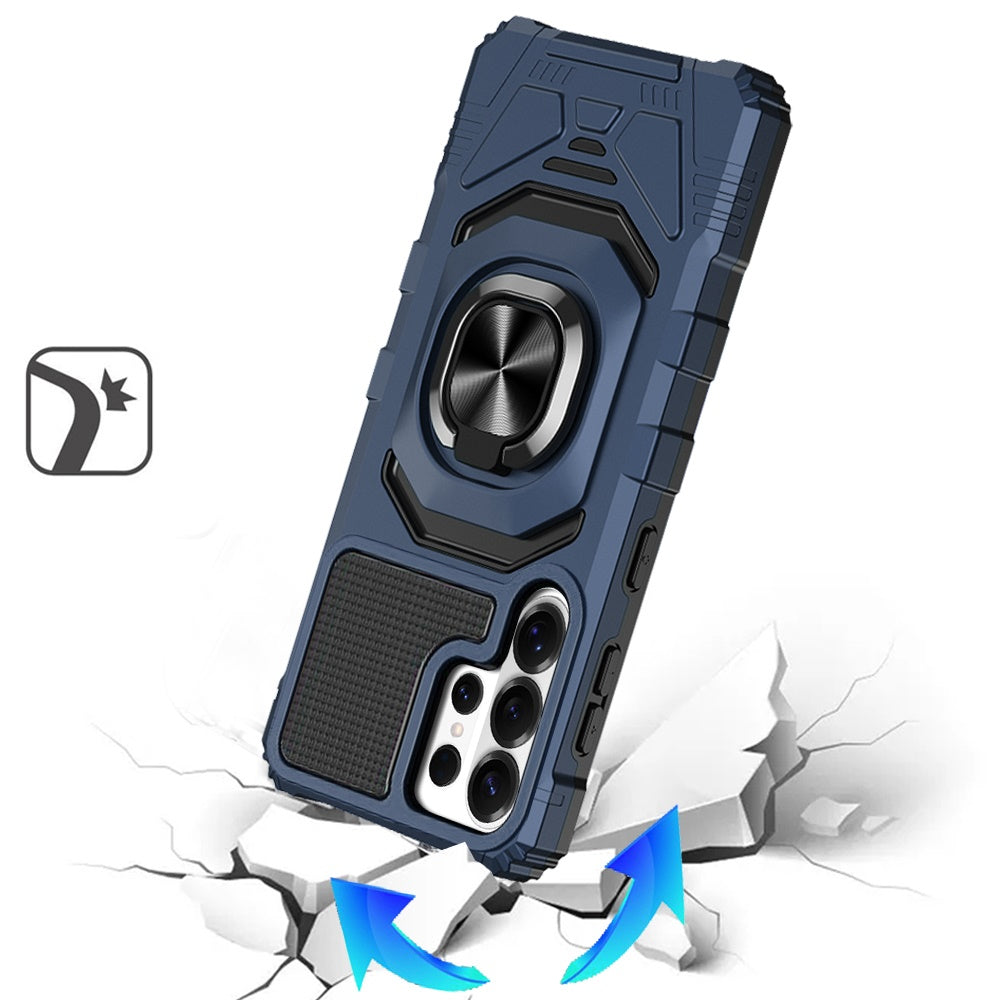 For Samsung Galaxy S26 Ultra Hybrid Dual Layer with 360° Rotate Magnetic Ring Stand Holder Kickstand TPU Rugged PC Shockproof Case Cover