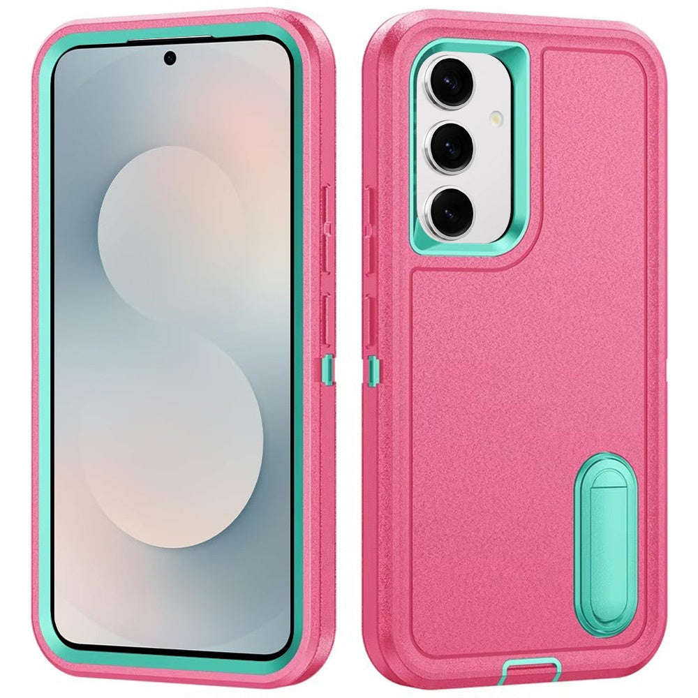 For Samsung Galaxy S26 Hybrid 3 Layers Hard 3in1 Shockproof with Kickstand Heavy Duty Hard TPU Rubber Anti-Drop Case Cover