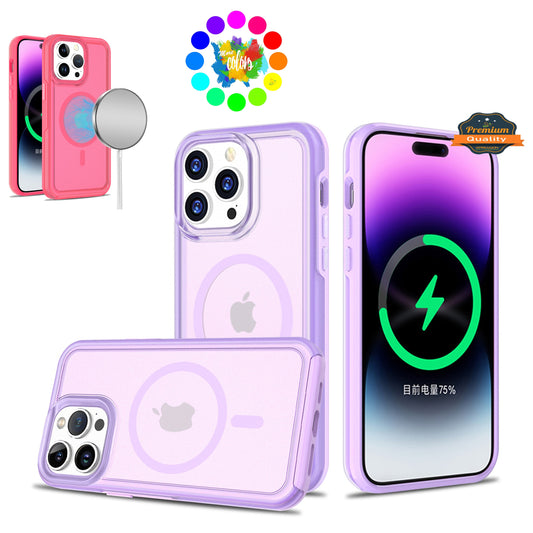 For Apple iPhone 16e Slim & Durable Compatible with MagSafe Hybrid Shockproof Glossy Oil Protective Dual Layer TPU + PC Case Cover