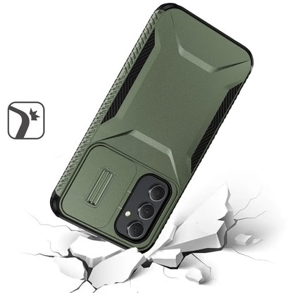 For Samsung Galaxy A15 5G Slim Fit Shockproof Hybrid with Slide Camera Window Covering, Rugged Tpu Silicone Hard PC Bumper Case Cover