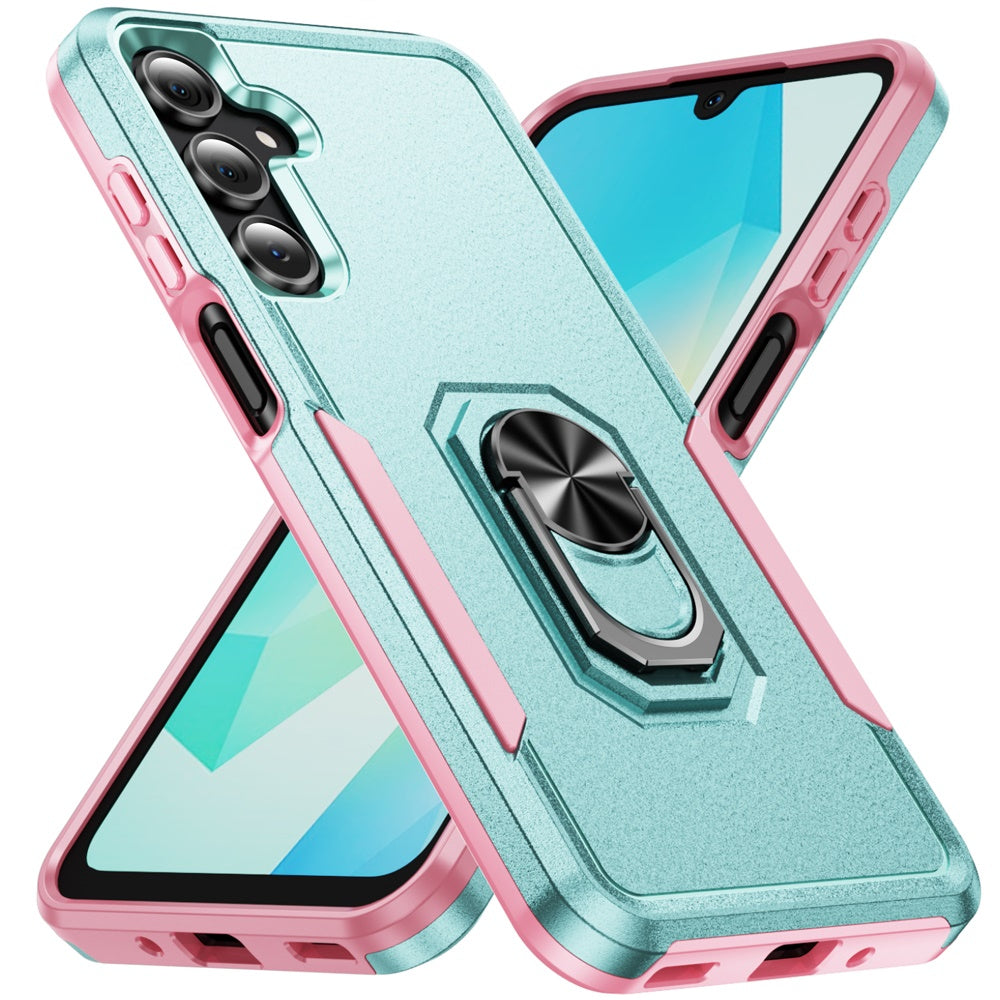 For Motorola Moto G 5G 2025 Hybrid Rugged Tough 2in1 Drop-Proof Protection Military Grade Armor with Metal Ring Stand Case Cover