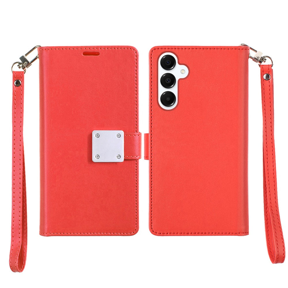 For Samsung Galaxy S25 Plus /S25+ /S24/Plus Wallet Cases PU Leather with Credit Card /ID /Cash Holder Slot Dual Flip Book Pouch, Stand and Strap Case Cover