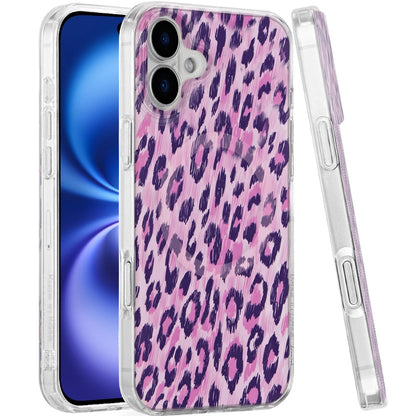 For Apple iPhone 17 Stylish Pattern Fashion IMD Printed Design TPU Double Layer Slim Shockproof with Magnetic Back Case Cover Pink Leopard