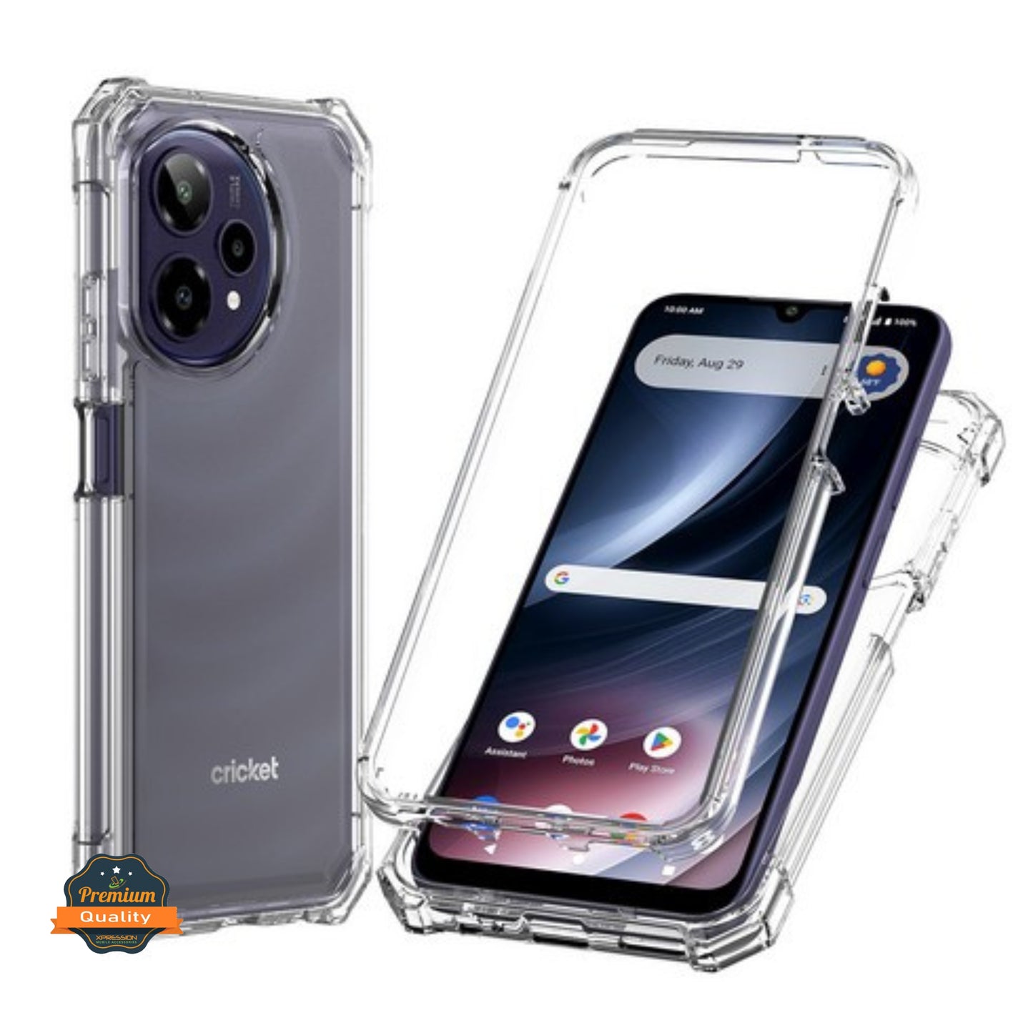 For AT&T Verge 2 Full-Body Dual Layer Hybrid Case Slim, Drop-Proof TPU Hard PC, Durable Corner Front Bumper Protector Case Cover