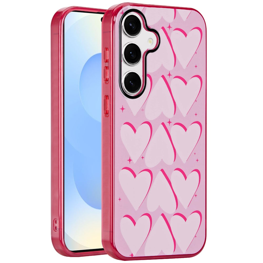 For Samsung Galaxy S25 /S24 Fashion Layer Design Slim IMD TPU Protective, Shockproof Hybrid Stylish Durable Hard PC Case Cover