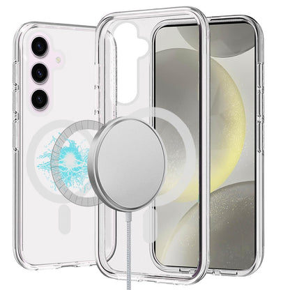 For Apple iPhone 17E /16E MagSafe Compatible Transparent Hybrid Case with Magnetic Circle, Shock Absorption TPU Rubber Case Cover