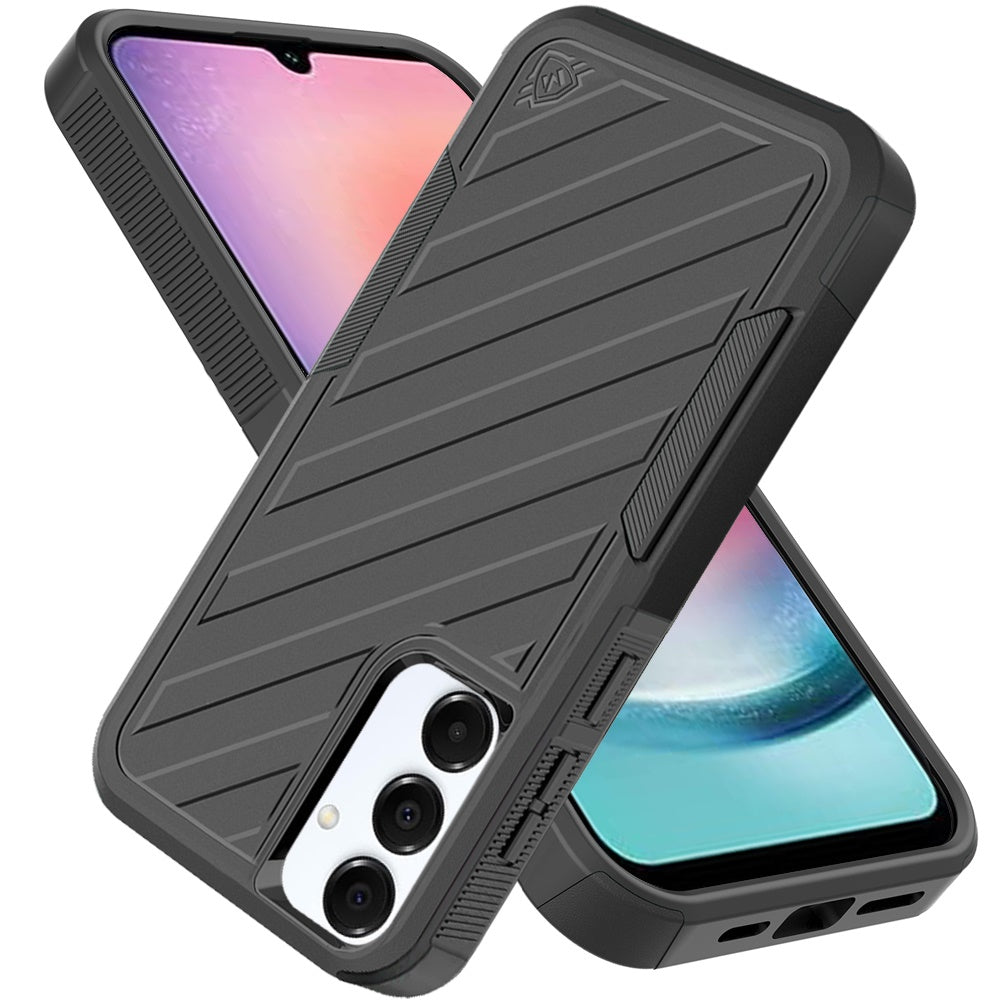 For Samsung Galaxy A26 Hybrid lined shockproof dual layer Rugged 2in1 Hard PC & Silicone TPU Non Slip Textured Tough Armor Case Cover