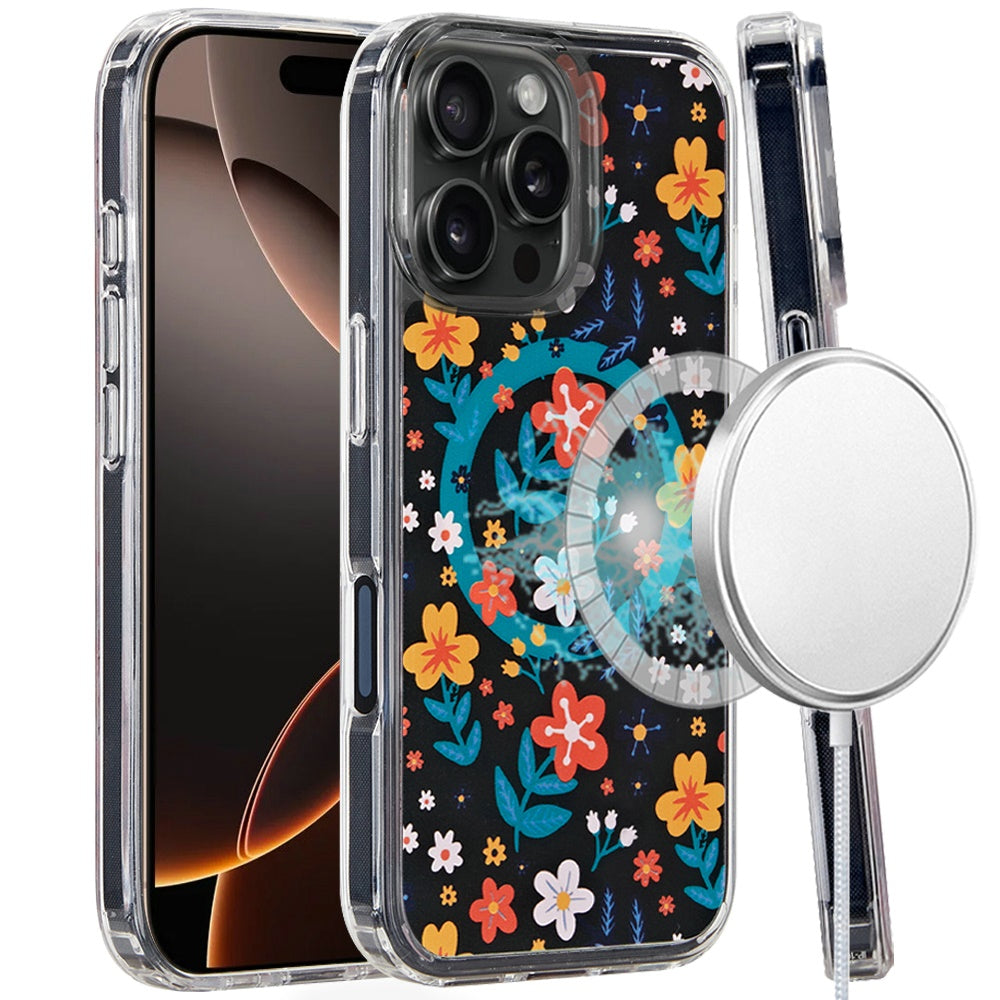 For Apple iPhone 16 Pro Cute Fashion Pattern Design, Durable Shockproof Slim TPU Hard Back, MagSafe Compatible Case Cover