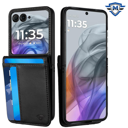 For Motorola Razr 2025 Premium Pouch PU Leather Wallet with Credit Card ID Slots Storage Holder Pocket Hybrid Flip Case Cover
