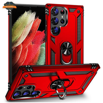 For Samsung Galaxy S26 Ultra Shockproof Hybrid Dual Layer PC + TPU with Metal Ring Kickstand Heavy Duty Armor Shell Case Cover