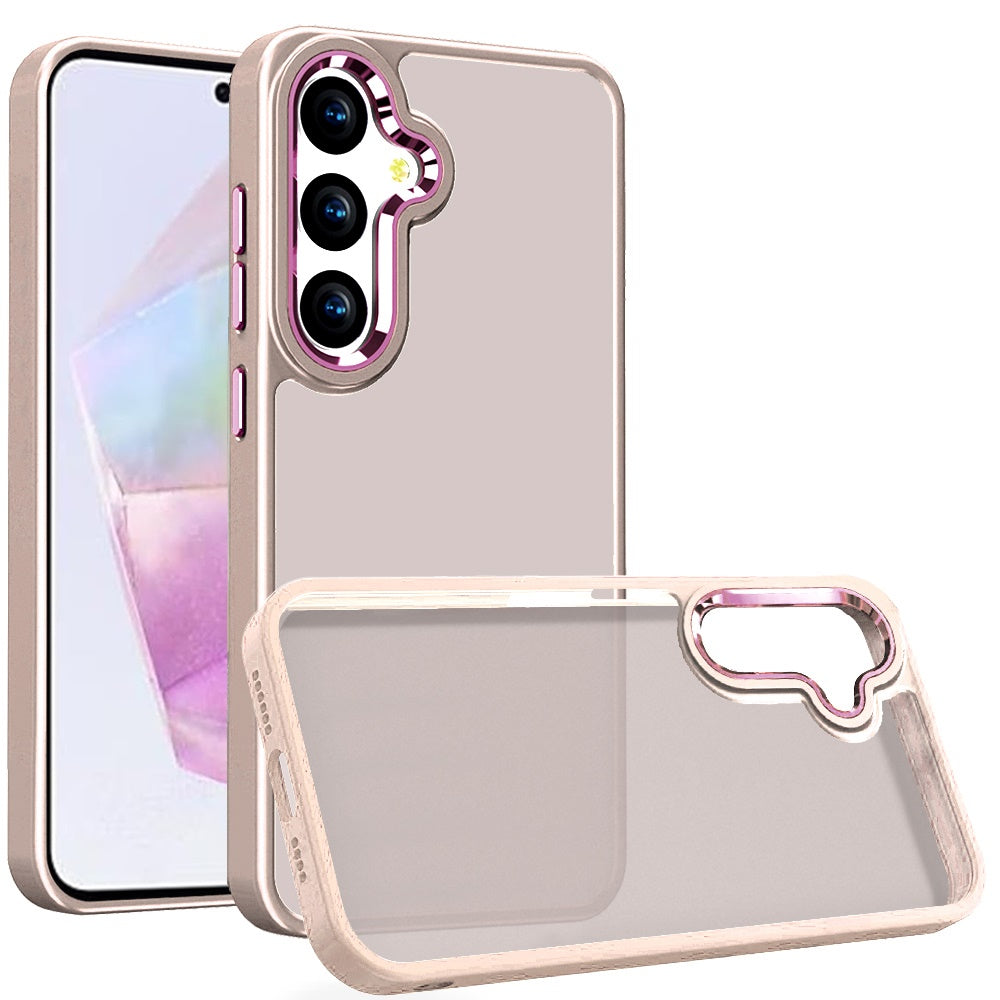 For Samsung Galaxy A36 Slim Fit Thin Hybrid,Frosted Matte Polished Acrylic Hard PC with TPU Rubber Frame Case Cover