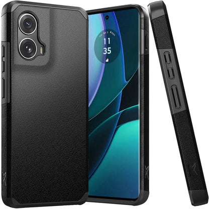 For Motorola Moto G Stylus 5G 2025 Premium Slim Tough 2in1 Hybrid Case Dual-Layer PC TPU Rubber Armor with Shockproof Protection Case Cover Black