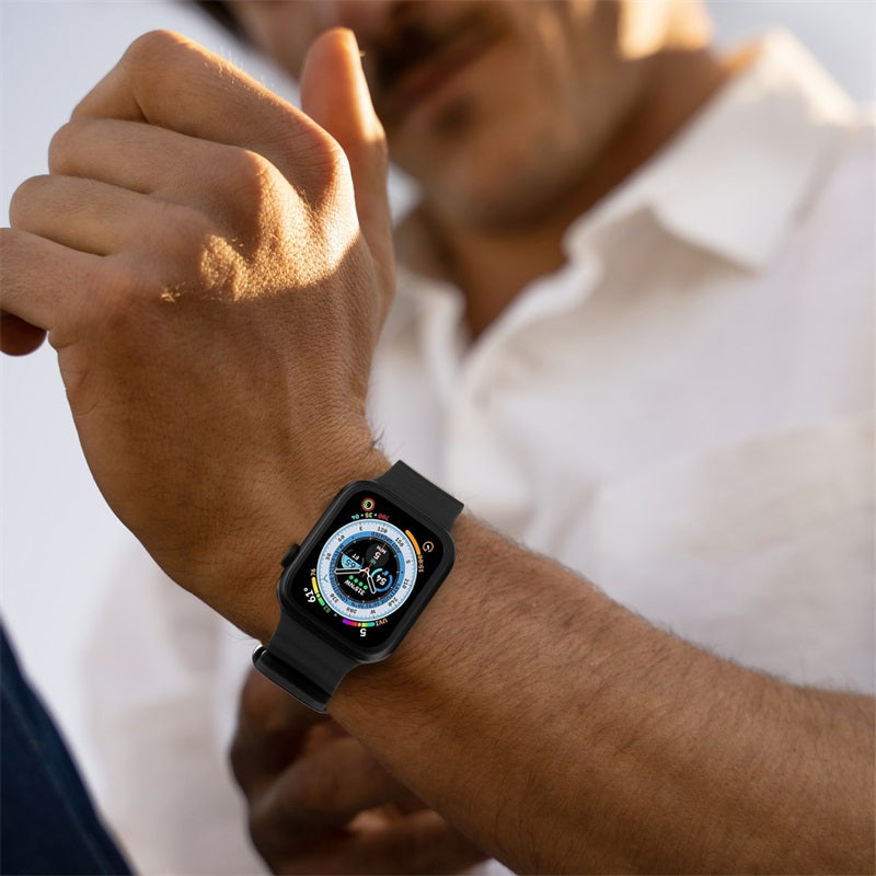 echelon ComfyFit Silicone Strap for Apple Watch Series 9 41mm/Watch Series 10 42mm / Watch SE (2022) 40mm - Black, Apple Watch Accessories