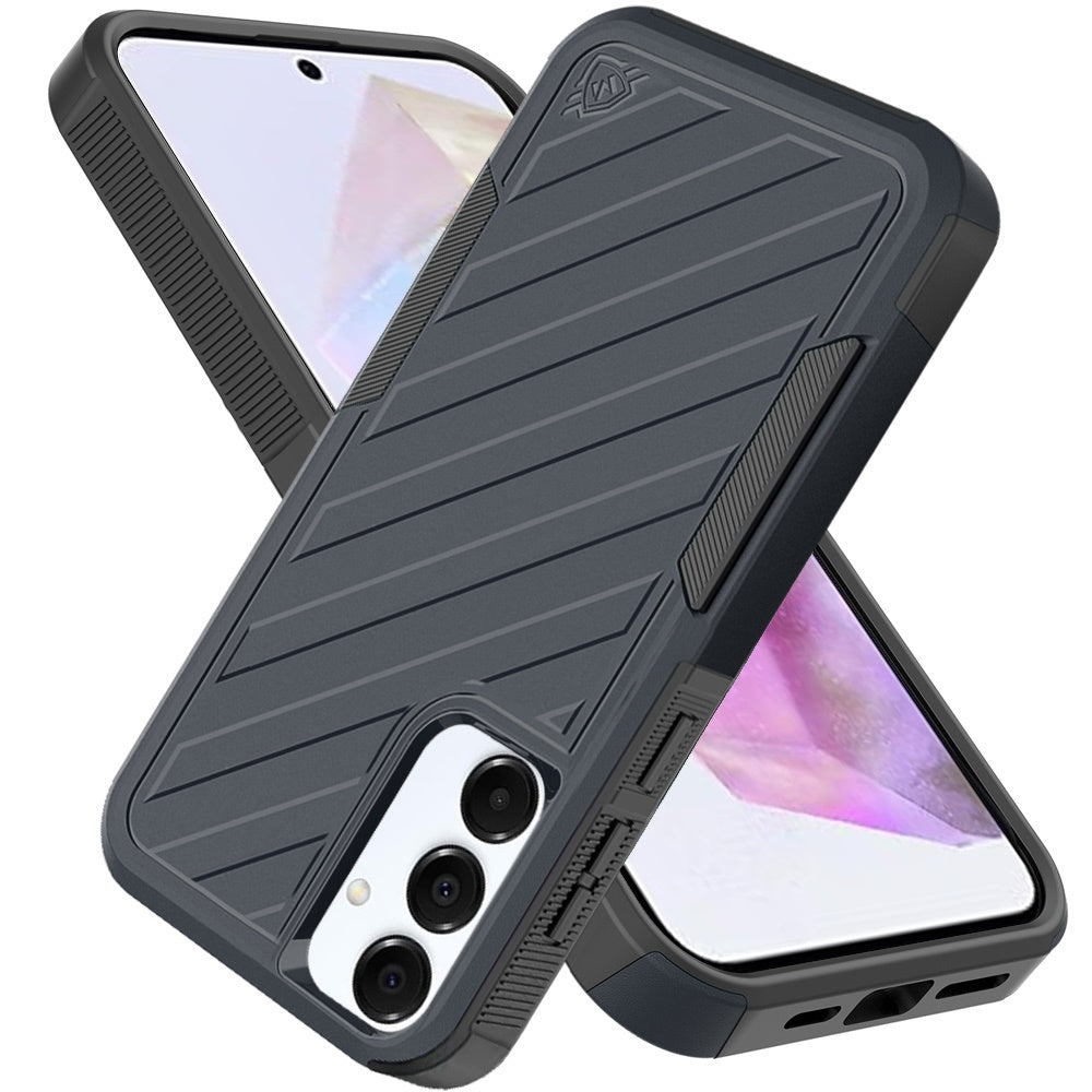 For Samsung Galaxy A36 Hybrid lined shockproof dual layer Rugged 2in1 Hard PC & Silicone TPU Non Slip Textured Tough Armor Case Cover