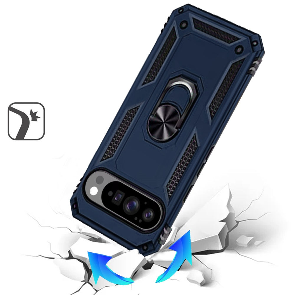 For Google Pixel 10 /Pixel 10 Pro Hybrid Shockproof Durable 360 Degree Rotatable Ring Stand Holder Kickstand Fit Magnetic Car Mount Case Cover