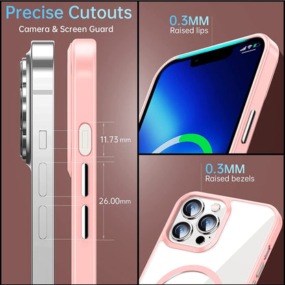 For Apple iPhone 16 (6.1") Hybrid Clear Transparent Colors Edge Bumper with Magsafe Compatible, Ultra Slim Hard PC Case Cover