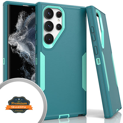 For Samsung Galaxy S25 Ultra Tough Hybrid Shockproof Silicone Rubber TPU + Hard PC Heavy Duty Three Layer Armor Protection Case Cover