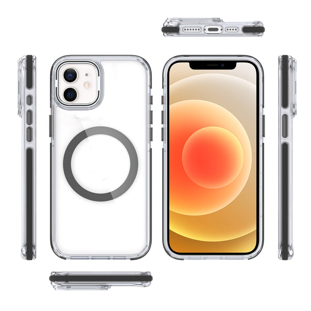 For Samsung Galaxy S26+ / S26 Plus Hybrid Clear Back Case with Invisible Camera Bracket Stand, MagSafe Magnetic Circle, Shockproof Color Frame Case Cover