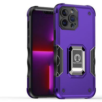 For Samsung Galaxy Z Flip 7 FE Hybrid Stand Magnetic Ring Holder Kickstand Heavy Duty Rugged Drop Silicone & Hard PC Shockproof Case Cover Purple
