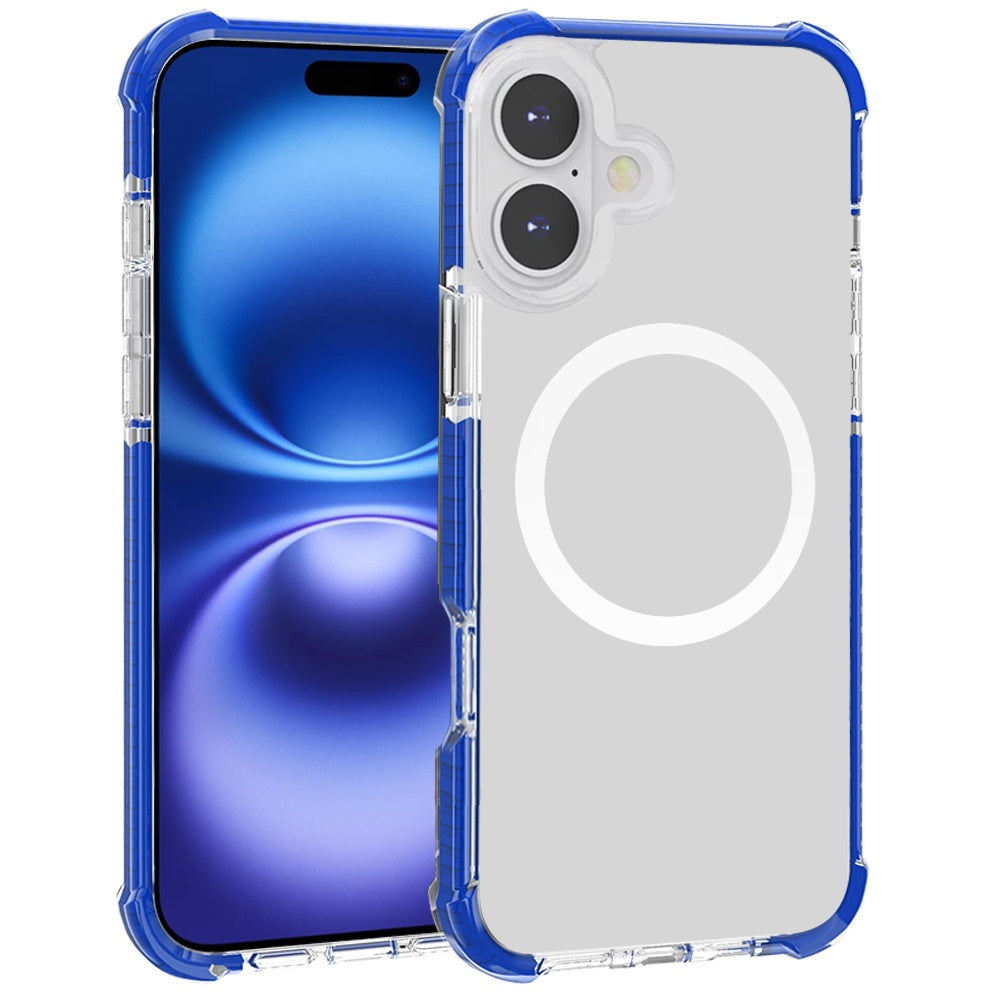 For Apple iPhone 17 (6.3") Magnetic Acrylic Case Transparent Back, Rugged Colorful Frame, Shockproof Hybrid, MagSafe Compatible Case Cover