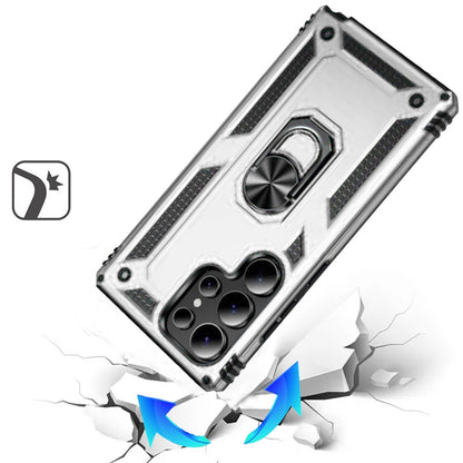For Samsung Galaxy S26 Ultra Hybrid Shockproof Durable 360 Degree Rotatable Ring Stand Holder Kickstand Fit Magnetic Car Mount Case Cover