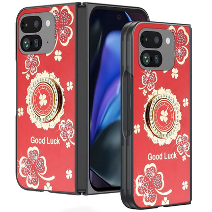 For Google Pixel 9 Pro Fold Diamonds 3D Butterfly Bling Sparkly Glitter Ornaments Engraving Hybrid with Stand Fashion Case Cover Enchanted Butterfly Purple