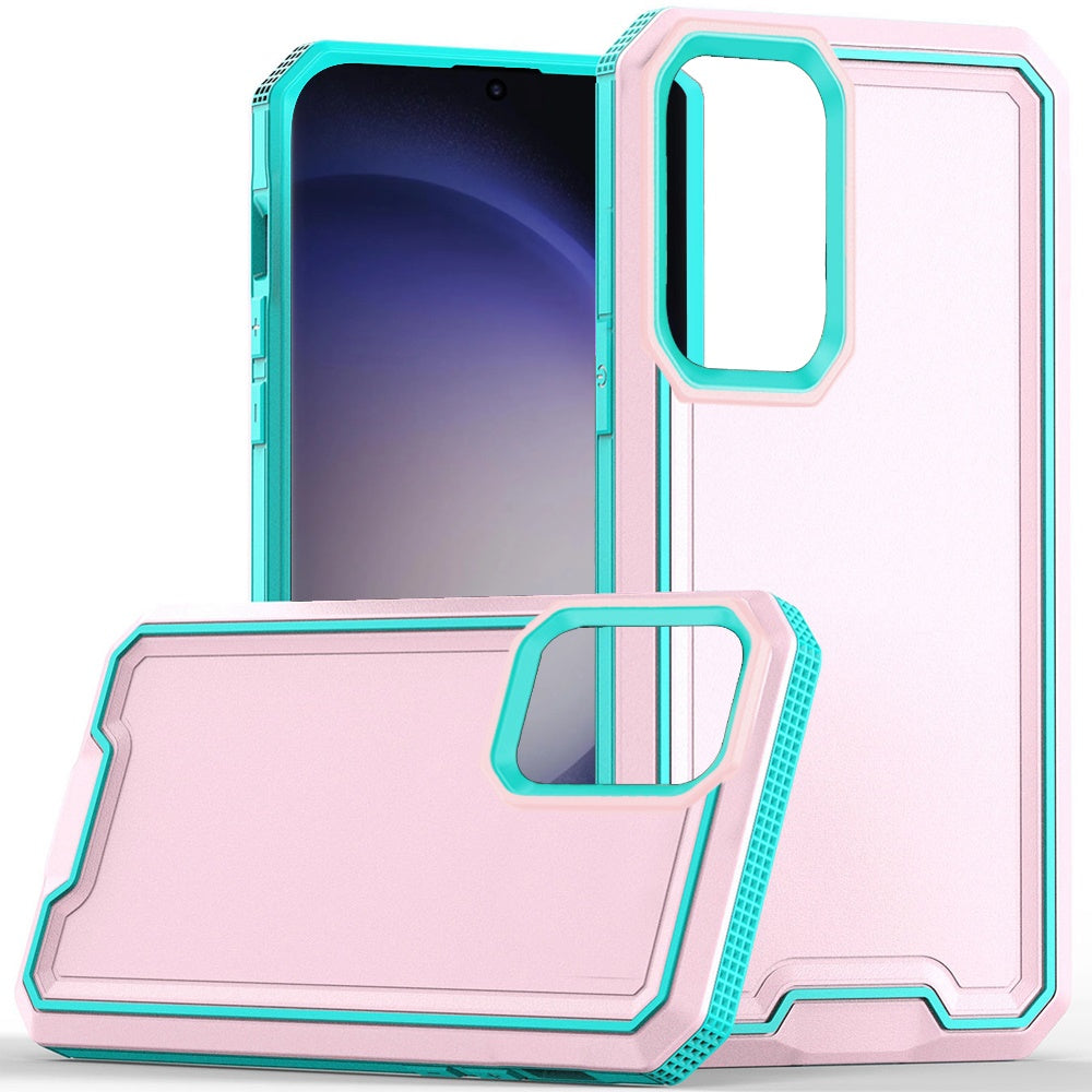 For Motorola Moto G 5G /Moto G 2025 Tough Modern Fused Hybrid Armor Hard PC TPU Rubber Shockproof Drop Protection Impact Case Cover Pink Teal
