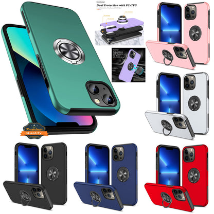 For Google Pixel 10A Military Grade Hybrid Case with Flat Metal Ring 360° Rotation Kickstand, Slim Fit Back Hard PC Case Cover
