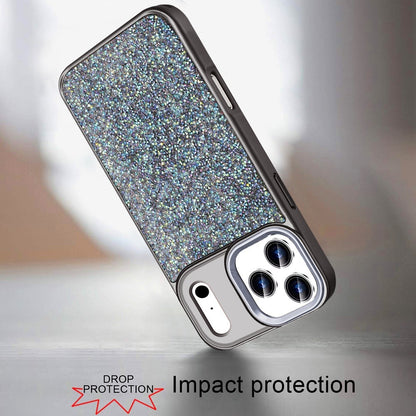 For Apple iPhone 17E /16E Crystal Sparkle Diamond Glass Full Mini Glitter Bling Frame TPU Hybrid Protective Case Cover