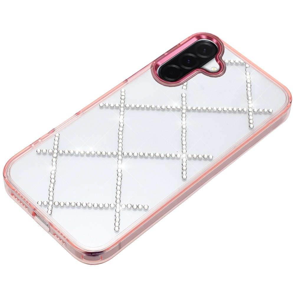 For Samsung Galaxy A57 Gem Glitter Diamond Bling Clear Hybrid TPU Cover, Colorful Shockproof Protective Back, Slim Fit for Women Girls Case Cover
