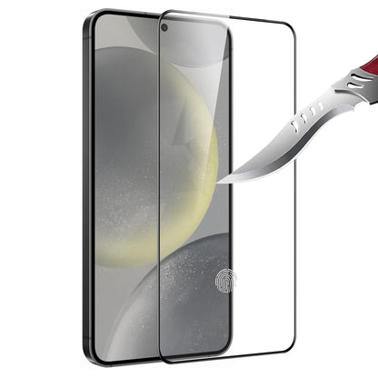 For Samsung Galaxy S25 /S24 Plus + Ultra Tempered Glass Screen Protector [Full Coverage] Curved Black Edged 9H Hardness Glass Screen Protector Protector