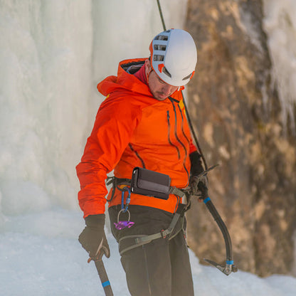 For Apple iPhone 16 Pro (6.3") Universal Premium Horizontal Leather Case Pouch Holster with Magnetic Closure Belt Clip & Belt Loops Holster [Brown]