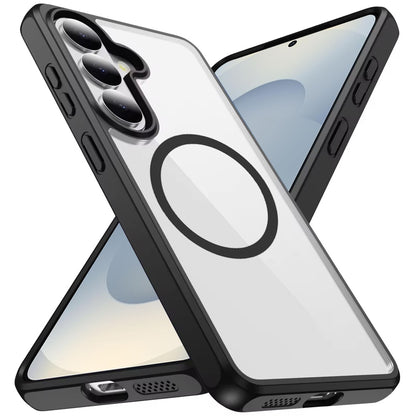 For Samsung Galaxy S26 Magnetic Circle HQ Transparent Clear TPU Thick 2.0mm Frame Hybrid Shockproof Protector Case Cover